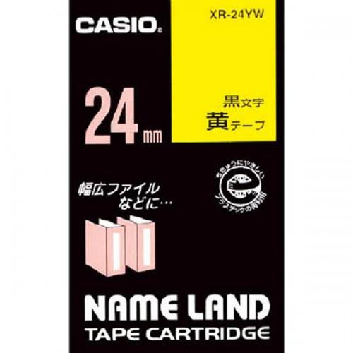 CASIO NAME LAND スタンダードテープ 黄テープ 黒文字 24mm XR-24YW カシオ ネームランド