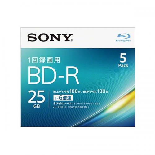 SONY 6倍速対応 BD-R 1層 ビデオ用ブルーレイディスク 5枚パック 25GB 5BNR1VJPS6 ソニー blu-ray