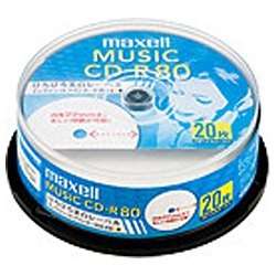 maxell 音楽用CD-R 80分 20枚入 インクジェットプリンタ対応 CDRA80WP.20SP マクセル