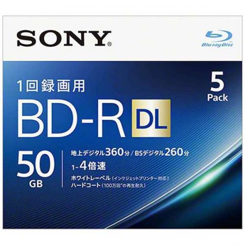 SONY 4倍速対応 BD-R 2層 ビデオ用ブルーレイディスク 5枚パック 50GB 5BNR2VJPS4 ソニー blu-ray