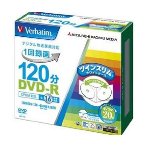 MITSUBISHIケミカルメディア 録画用DVD-R Verbatim 片面1層 4.7GB 16倍速対応 20枚入 VHR12JP20TV1 三菱