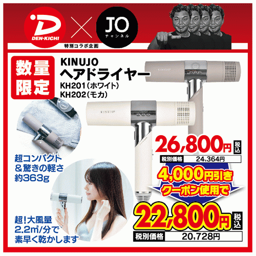 HOT新品 KINUJO KH202 KINUJO Hair Dryer ヘアドライヤー モカ：イー