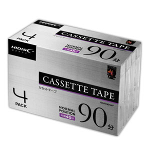 HI-DISC 音楽用カセットテープ ノーマルポジション 90分 4巻パック HDAT90N4P ハイディスク