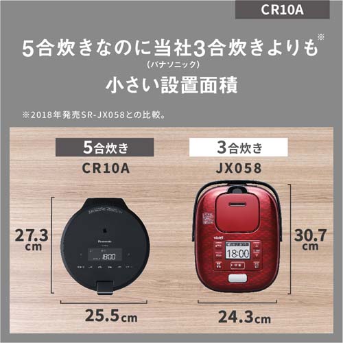 パナソニック IHジャー炊飯器 SR-CR10A-K ブラック [5合炊き] 《納期約２－３週間》