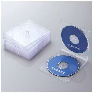 ELECOM DVD BD CDケース プラケース スリム 2枚収納 10枚パック クリア CCD-JSCSW10CR エレコム