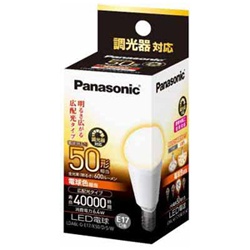 Panasonic 調光器対応LED電球 小型電球形 600lm 電球色 口金E17 LDA6LGE17K50DSW パナソニック