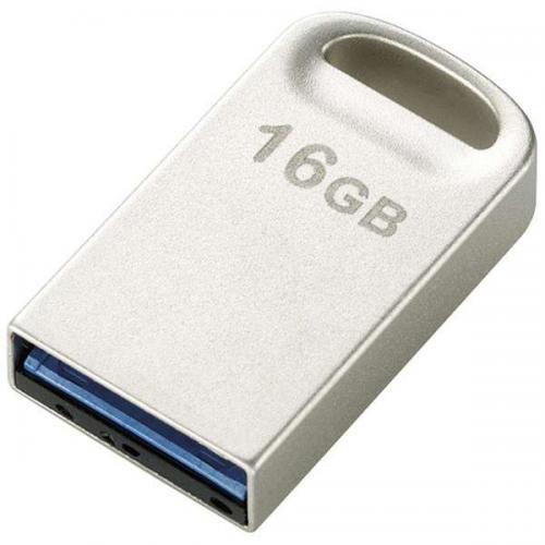 ELECOM USB3.0対応 USBメモリ 16GB 超小型 シルバー MF-SU316GSV エレコム