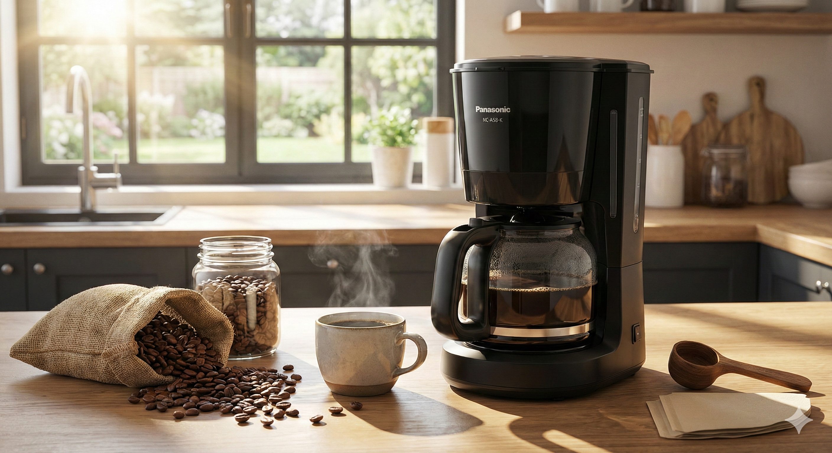 朝のコーヒーのある風景