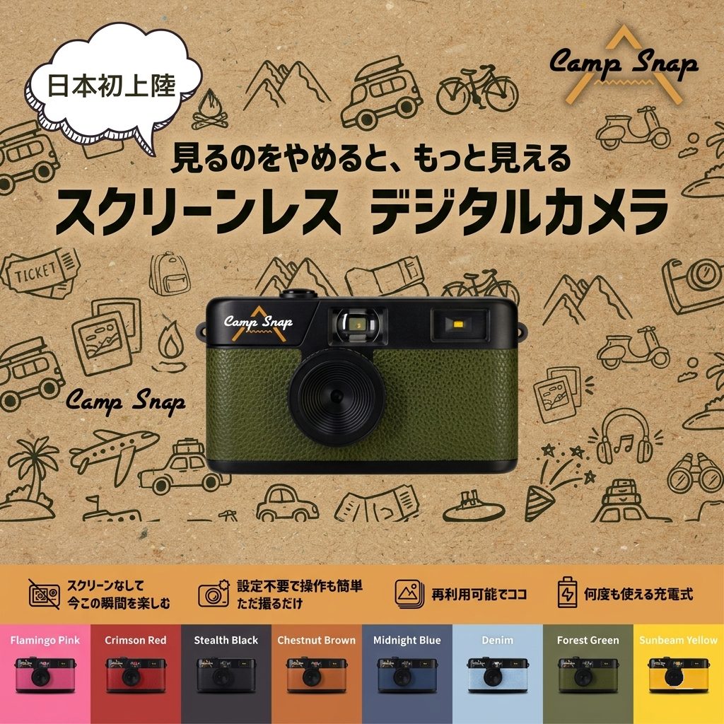 見るのをやめると、もっと見える スクリーンレス デジタルカメラ